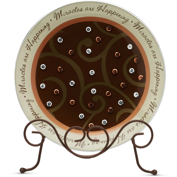 pavilion gift company Miracles 8" Glass Round Plate