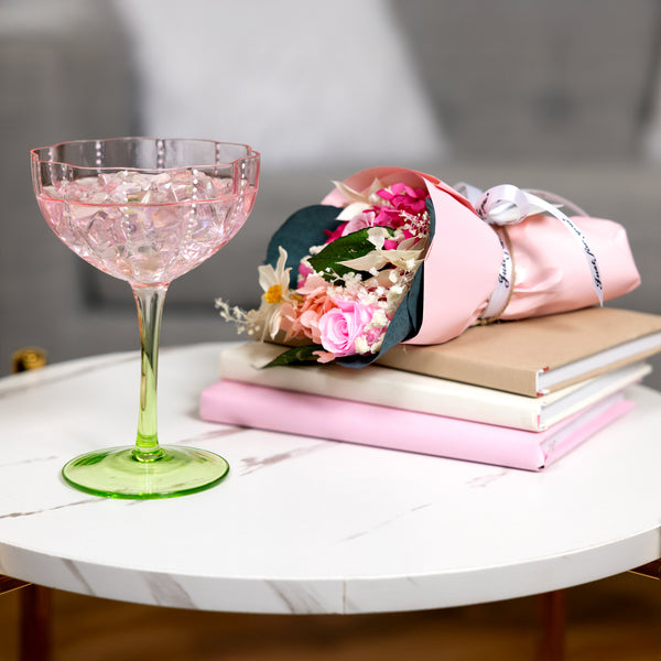 Pavilion Gift Company Mom 10 Oz Stemmed Pink Glass