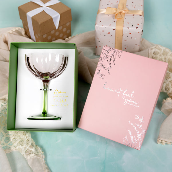 Pavilion Gift Company Mom 10 Oz Stemmed Pink Glass