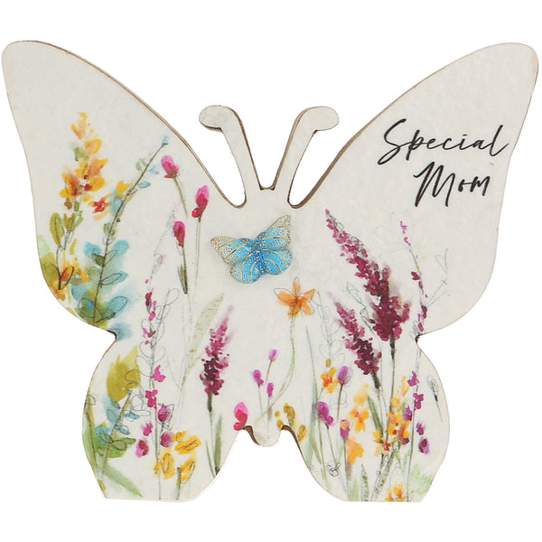 pavilion gift company Mom 5" MDF Butterfly Plaque