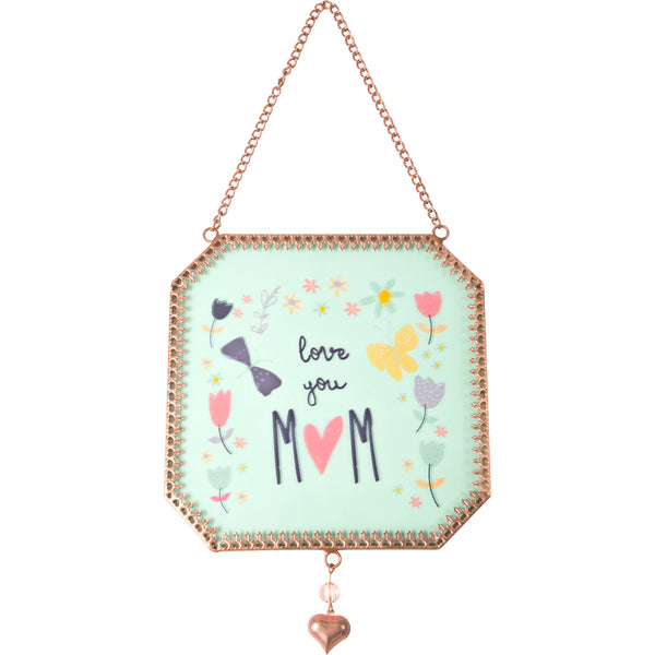 pavilion gift company Mom 5" x 5" Glass Suncatcher