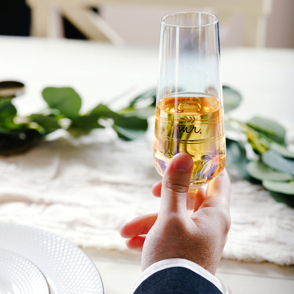 Pavilion Gift Company Mr. 8 Oz. Glass Toasting Flute