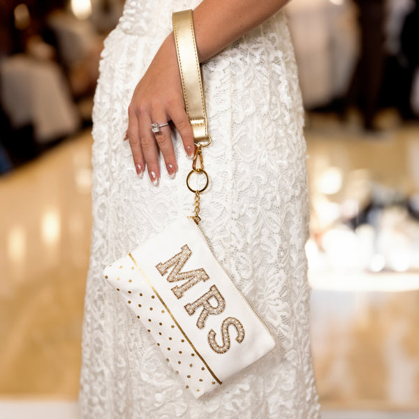 Pavilion Gift Company Mrs. 8" X 5" Canvas Wristlet