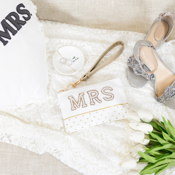 Pavilion Gift Company Mrs. 8" X 5" Canvas Wristlet