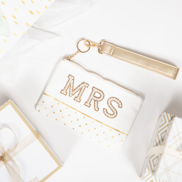 Pavilion Gift Company Mrs. 8" X 5" Canvas Wristlet