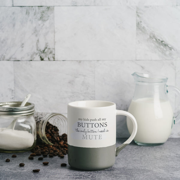 Pavilion Gift Company Mute Button 18 Oz Mug