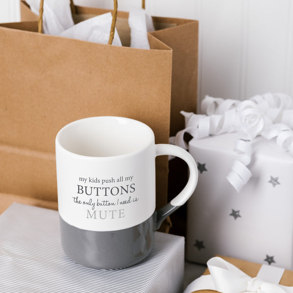 Pavilion Gift Company Mute Button 18 Oz Mug