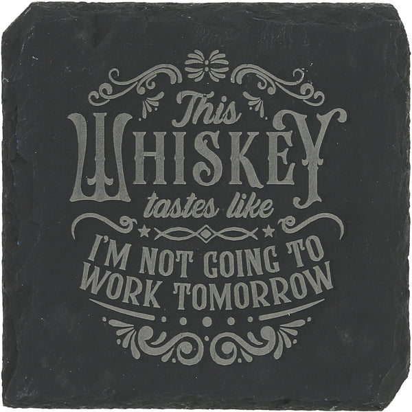 pavilion gift company No Work 4" Slate Coaster