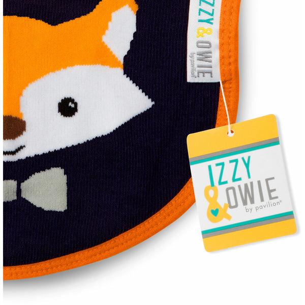 Pavilion Gift Company Orange And Navy Fox Baby Bib