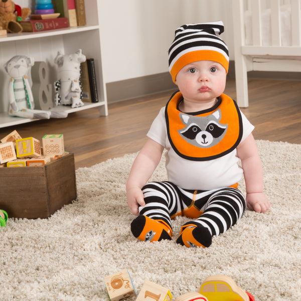 Pavilion Gift Company Orange Raccoon Baby Bib