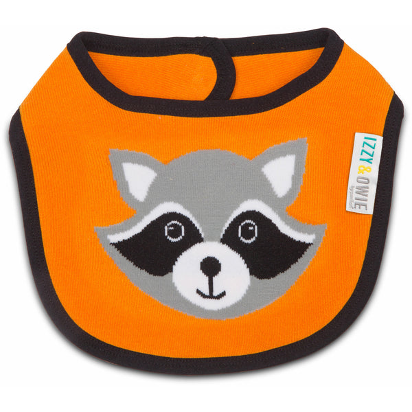 pavilion gift company Orange Raccoon Baby Bib