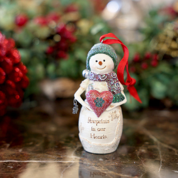 Pavilion Gift Company Pawprints 4" Snowman Ornament
