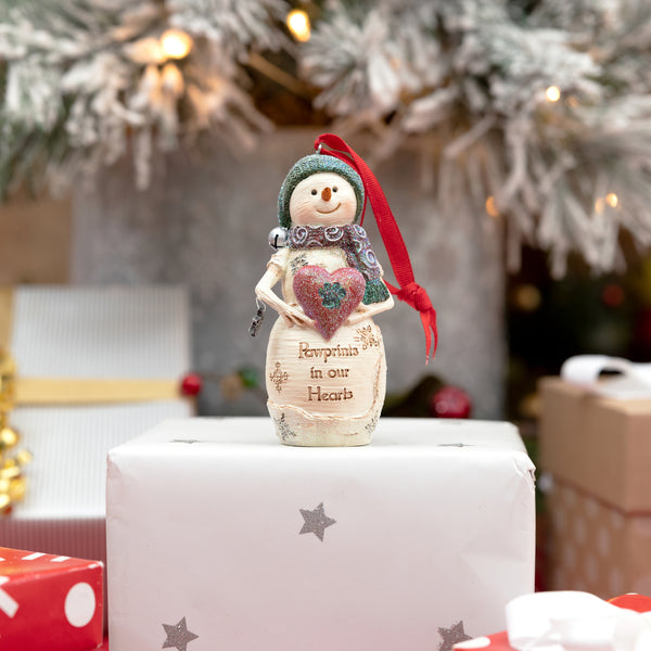 Pavilion Gift Company Pawprints 4" Snowman Ornament