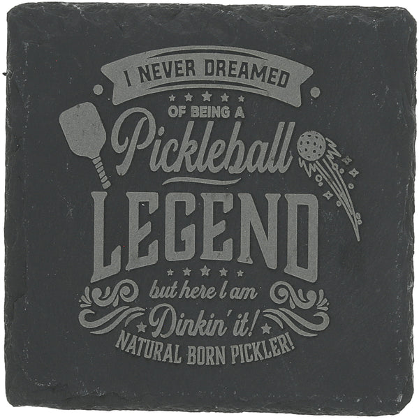 pavilion gift company Pickleball 4" Slate Coaster