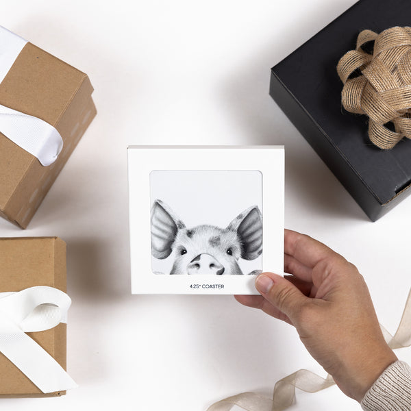 Pavilion Gift Company Pig 4.25" Coaster