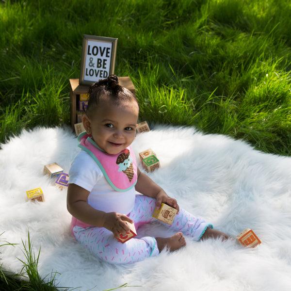 Pavilion Gift Company Pink & Mint Ice Cream Baby Bib