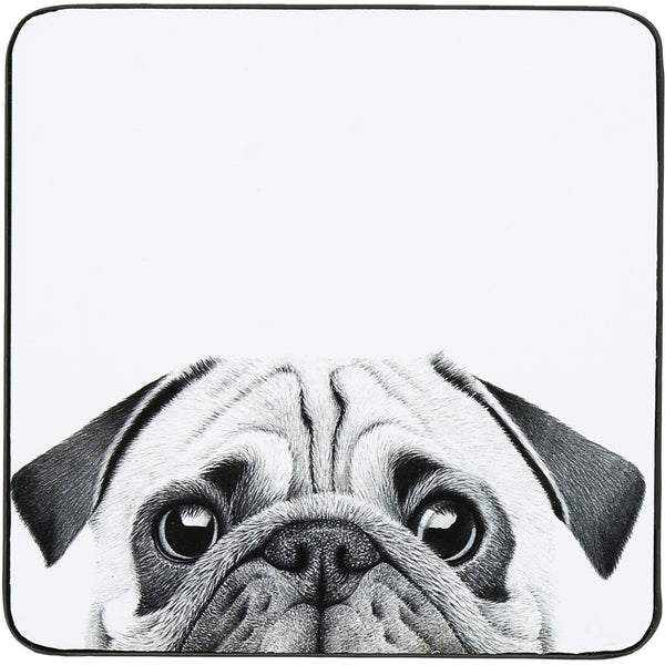 pavilion gift company Pug 4.25" Coaster