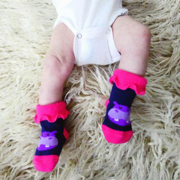 Pavilion Gift Company Purple Hippo 0-12 Sock