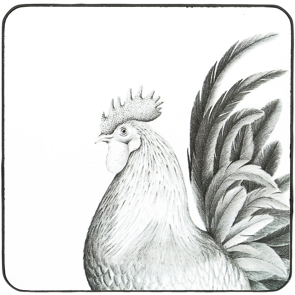 pavilion gift company Rooster 4.25" Coaster