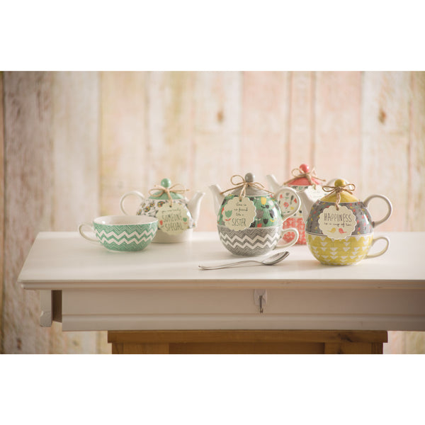 Pavilion Gift Company Sister 15 Oz Teapot & 8 Oz Cup