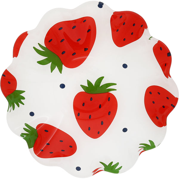 pavilion gift company Strawberries 6" Glass Bowl
