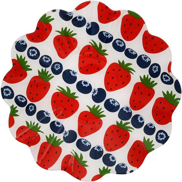 pavilion gift company Strawberries 9.25" Glass Bowl