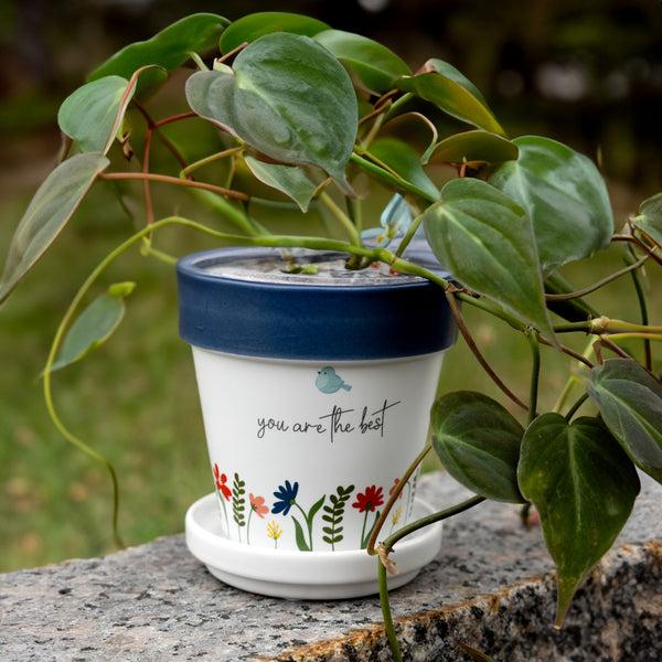 Pavilion Gift Company The Best 4" Planter With Tray
