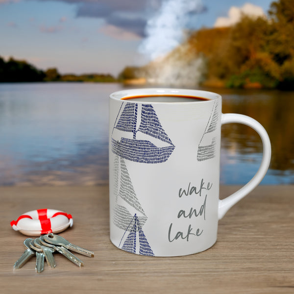 Pavilion Gift Company Wake And Lake 18 Oz Mug