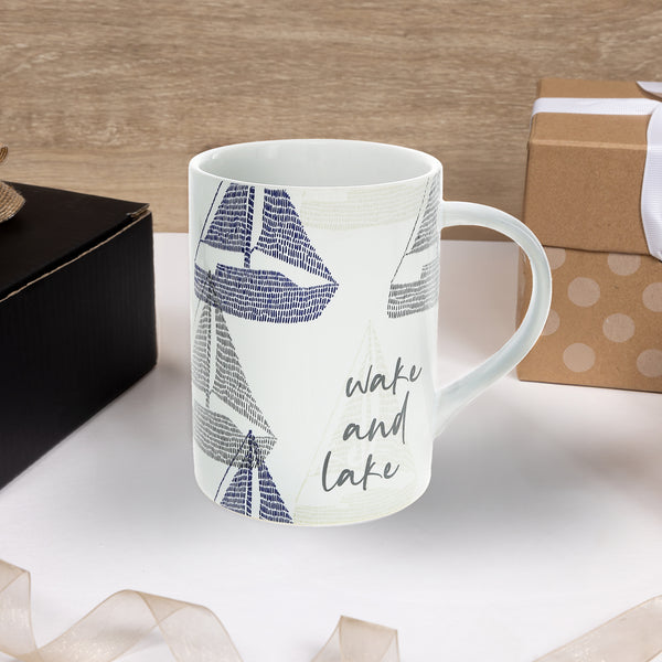 Pavilion Gift Company Wake And Lake 18 Oz Mug