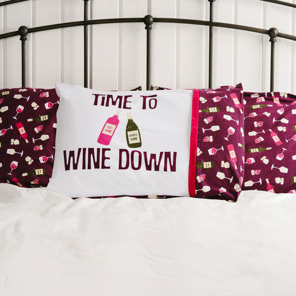 Pavilion Gift Company Wine Down 20" X 26" Pillowcase
