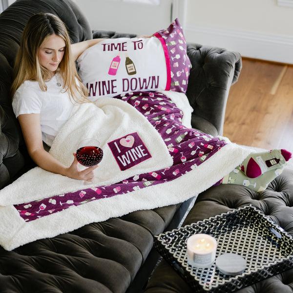 Pavilion Gift Company Wine Down 20" X 26" Pillowcase