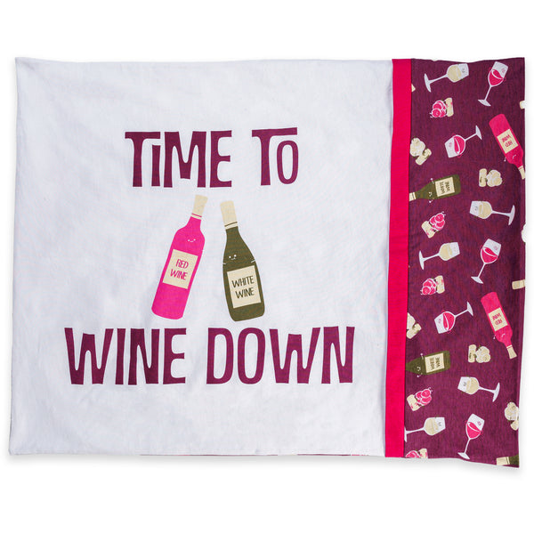 pavilion gift company Wine Down 20" x 26" Pillowcase