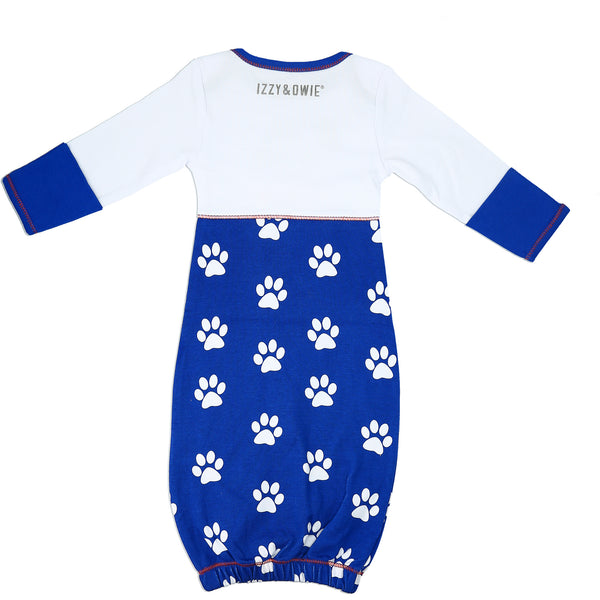 Pavilion Gift Company Pawprint Puppy 0-3 Months Gown With Mitten Cuffs