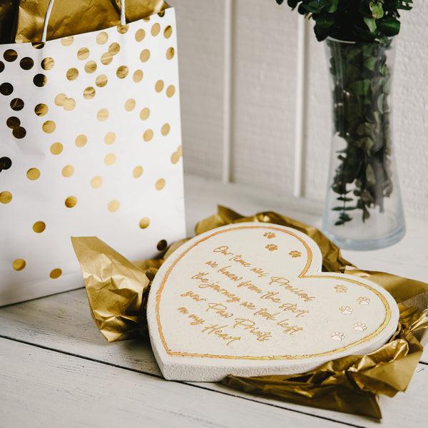 Pavilion Gift Company Pawprints 11" Heart Garden Stone
