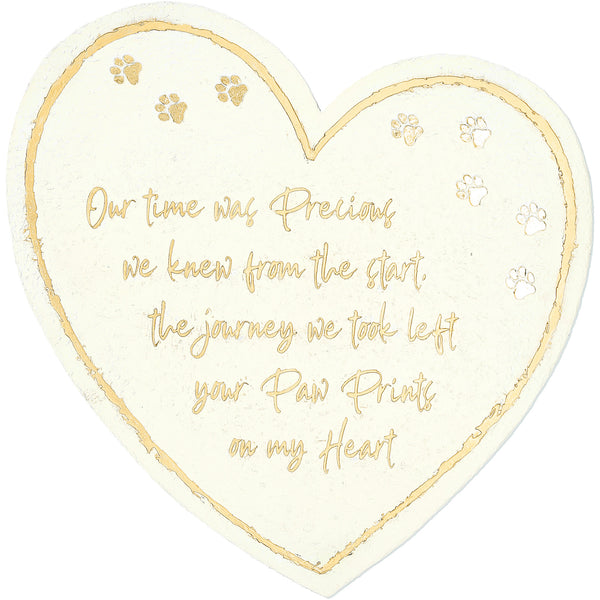 pavilion gift company Pawprints 11" Heart Garden Stone