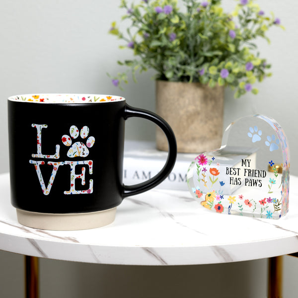 Pavilion Gift Company Paws 3.5" Acrylic Heart Plaque