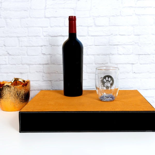 Pavilion Gift Company Paws Off 10 Oz Double-Walled Stemless Wine Glass