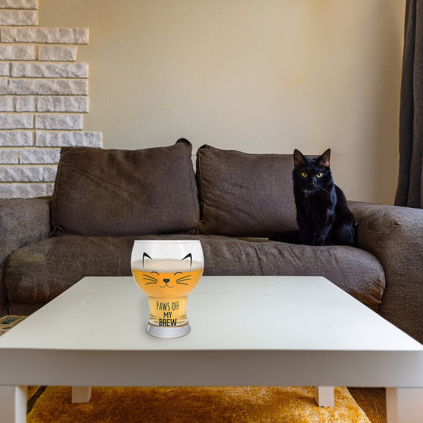 Pavilion Gift Company Paws Off CAT - 15 Oz Pilsner Glass