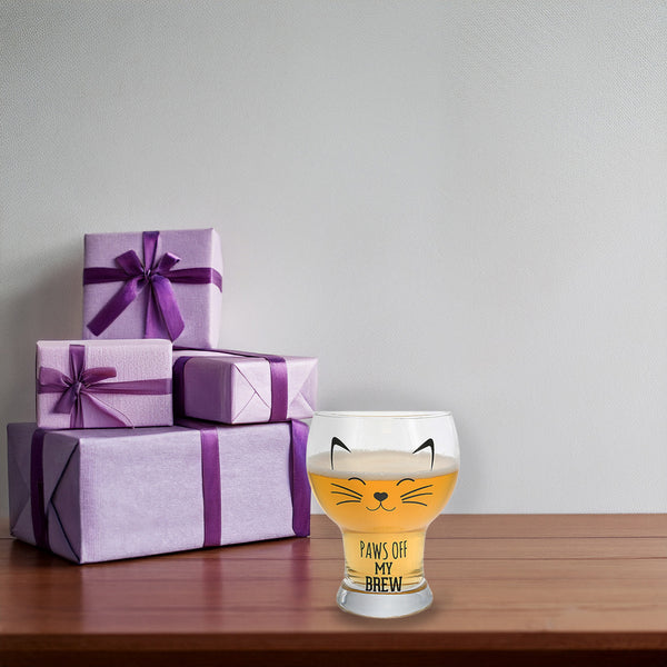 Pavilion Gift Company Paws Off CAT - 15 Oz Pilsner Glass