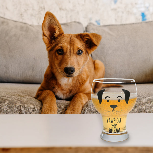 Pavilion Gift Company Paws Off DOG - 15 Oz Pilsner Glass