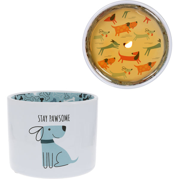 pavilion gift company Pawsome 8 oz 100% Soy Wax Reveal Single Wick Candle Scent: Tranquility