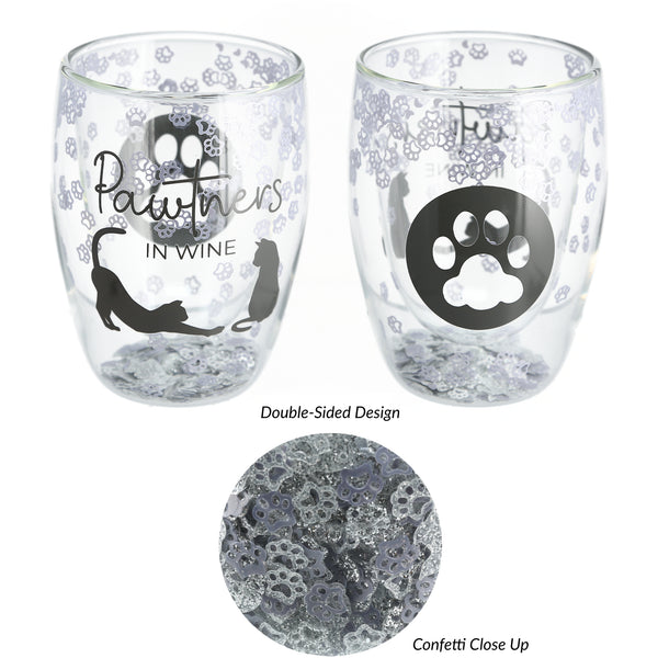 pavilion gift company Pawtners 10 oz Double-Walled Stemless Wine Glass