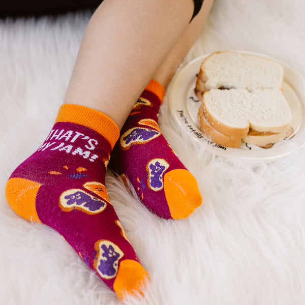 Pavilion Gift Company PB & J S/M Youth Cotton Blend Crew Socks