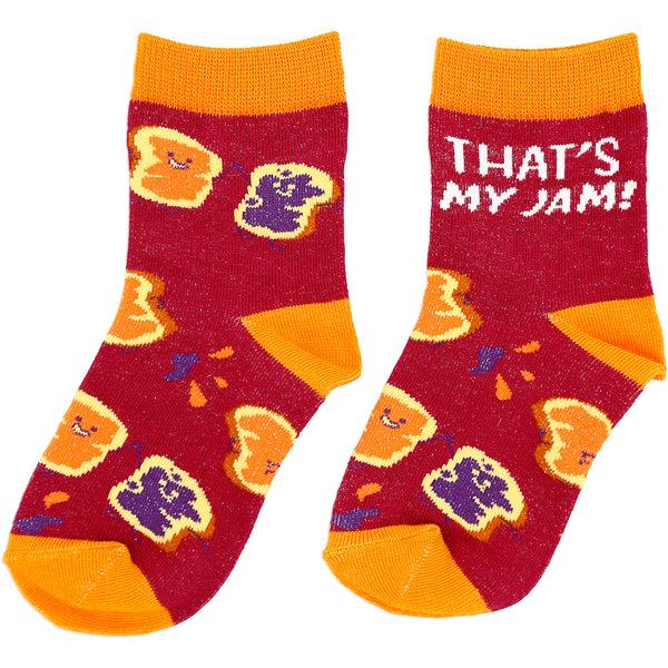 pavilion gift company PB & J S/M Youth Cotton Blend Crew Socks
