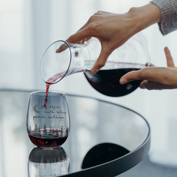 Pavilion Gift Company Peace Within 18 Oz Stemless Wine Glass