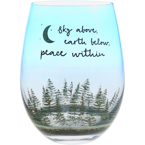 pavilion gift company Peace Within 18 oz Stemless Wine Glass