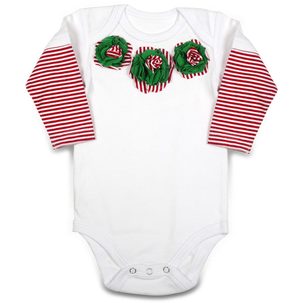 pavilion gift company Peppermint Long Sleeve Onesie (3-6 Months)