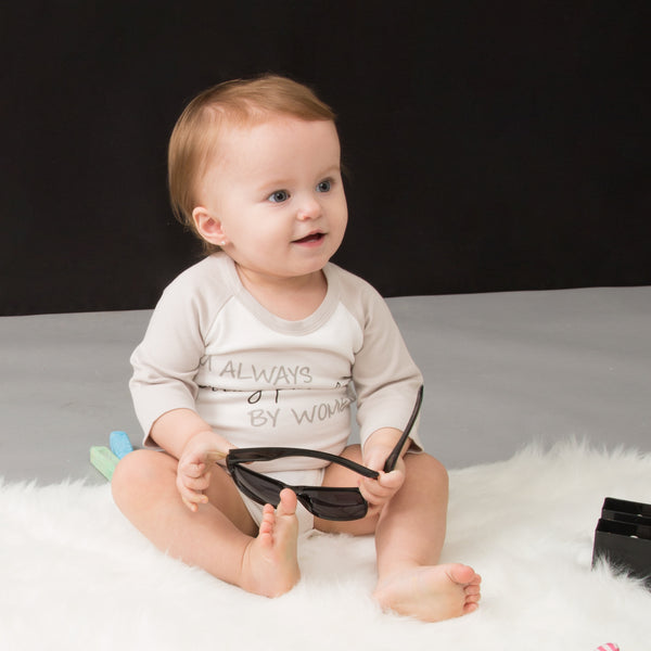 Pavilion Gift Company Picked Up 12-24 Months 3/4 Length Gray Sleeve Onesie