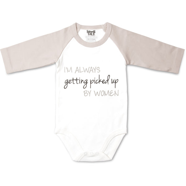 pavilion gift company Picked Up 12-24 Months 3/4 Length Gray Sleeve Onesie