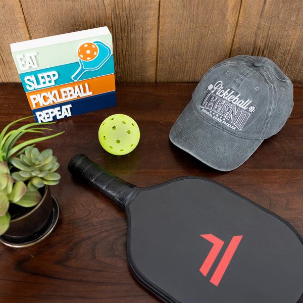Pavilion Gift Company Pickleball Dark Gray Washed Cotton Twill Hat